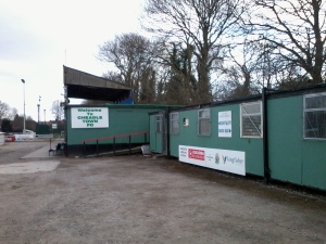 The main stand and club buildings - not on matchday!